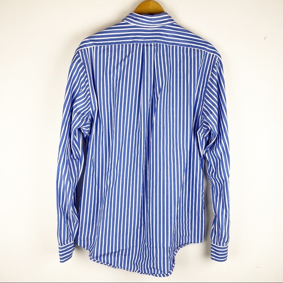 Ralph Lauren Oxford Shirt Custom Fit Striped Blue - Picture 4 of 8